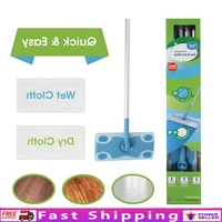 Wet and Dry Mop Sweeper Kit Includes 10 Refill Pads Ideal Hard Floor Cleaning Traps Dust Dirt and Pet Hair