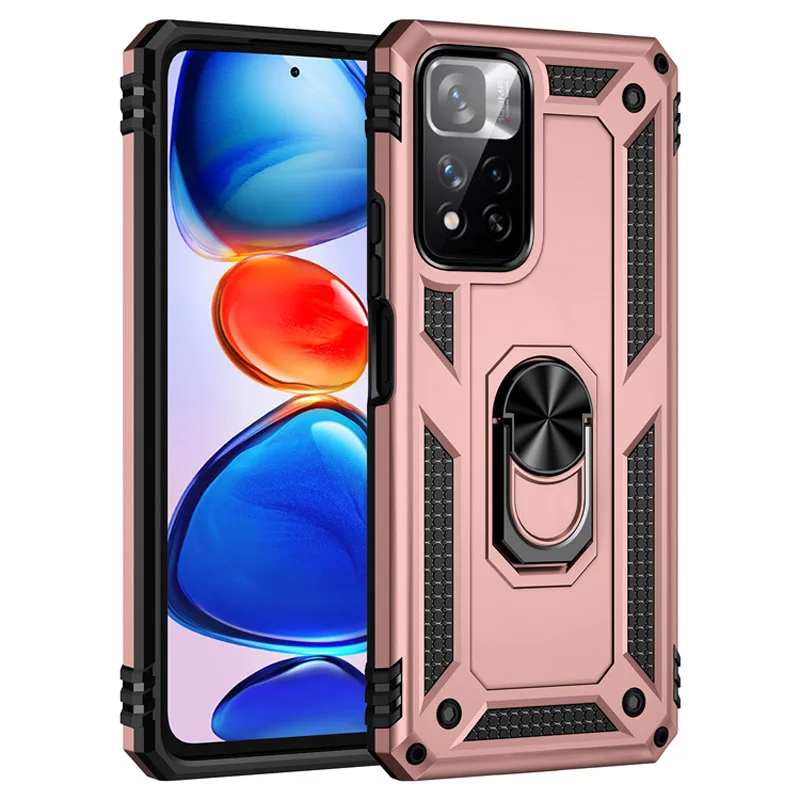 Stoßfestes Rüstungsgehäuse für Xiaomi Redmi Note 11 11S 11T 10 Pro 10T Mi 12 12X POCO X3 GT 10C M4 X4 5G F3 Holde Metallring_voghion.com