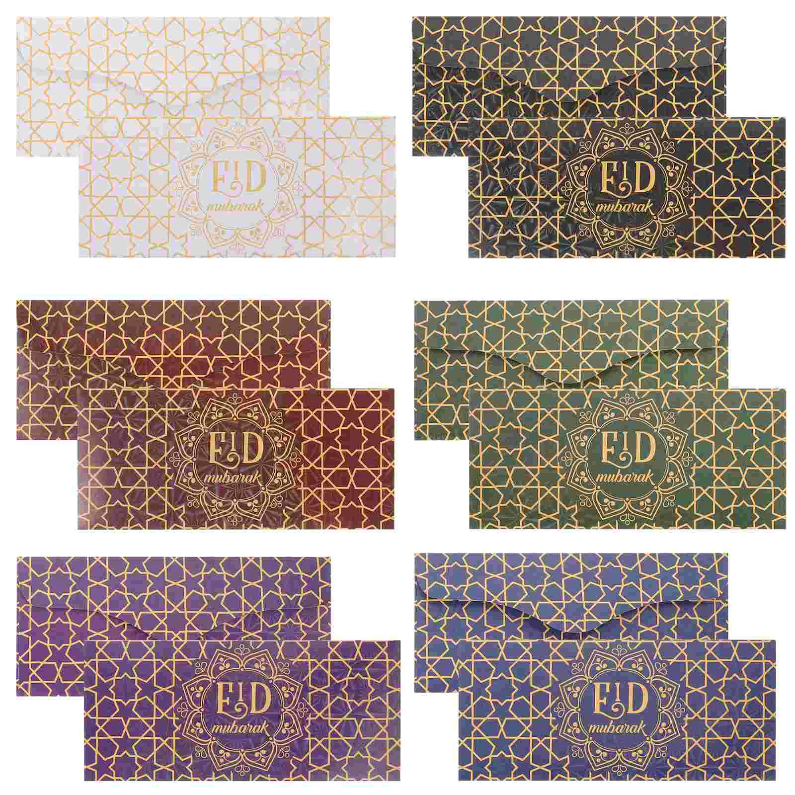 Red Envelope Bag Paper Blessing Envelopes Eid Cards Envelopes Party Bag Filler Bills Receipt 12 Pcs