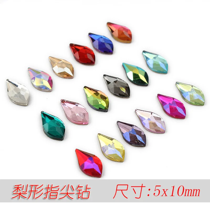 wholesale Pear shaped drop 5*10mm Flat Back Nail Rhinestone Special Shaped Crystals Nail Art Stones 3D Personalized Decoration 2