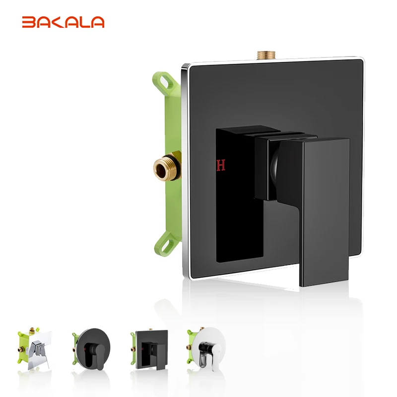 BAKALA Shower Faucet Mixing Valve 1 Ways Concealed Easy-mount Box 1 Handles Brass Concealed Valve Chrome Hot and Cold BR-9915 faucet valve faucet cartridge