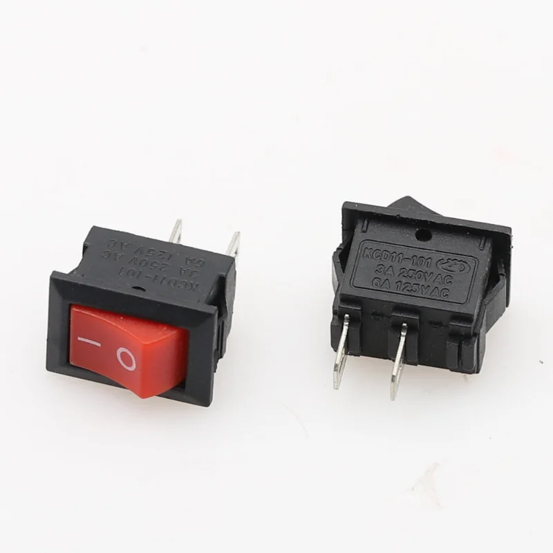 5/10/15Pcs 10x15mm SPST 2Pin 3A 250V KCD11 Rocker Switch Snap-in on/Off 10MM*15MM Black Red and White rocker switch