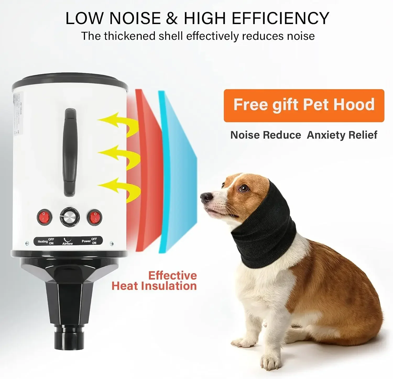 Pet Hair Dryer 2800W Hair Dryer for Dogs Pet Grooming Blower Warm Wind Secador Fast Silent Pet Dryer Drying Machine Stepless Speed Regulation