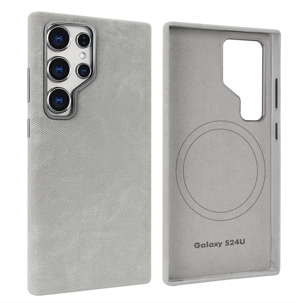 Magnetic Wireless Charging Phone Case with Metal Camera Lens Protector and Microfiber Lining