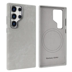 Magnetic Wireless Charging Phone Case with Metal Camera Lens Protector and Microfiber Lining - Samsung S26ultra (Grey)