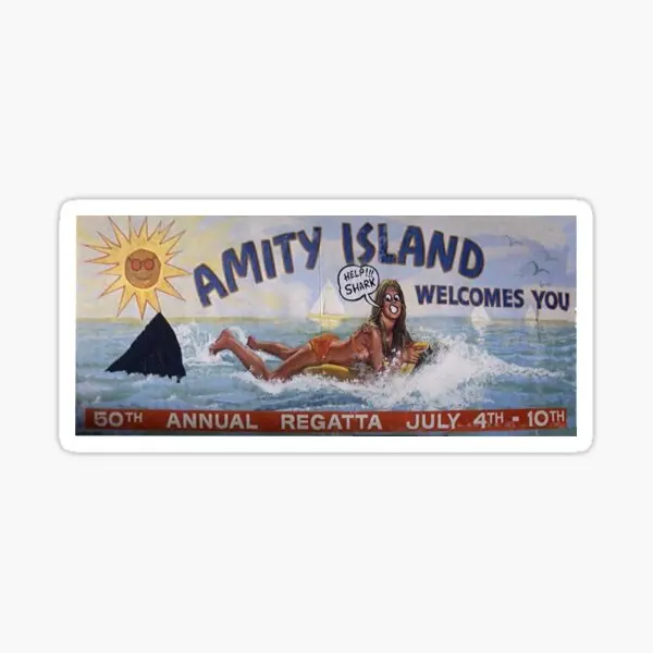 

Наклейки «Добро пожаловать в Amity Island», 5 шт., наклейки для комнаты, багажа, ноутбука, бампера, автомобиля, аниме, украшение для стен и окон, забавные бутылки для воды