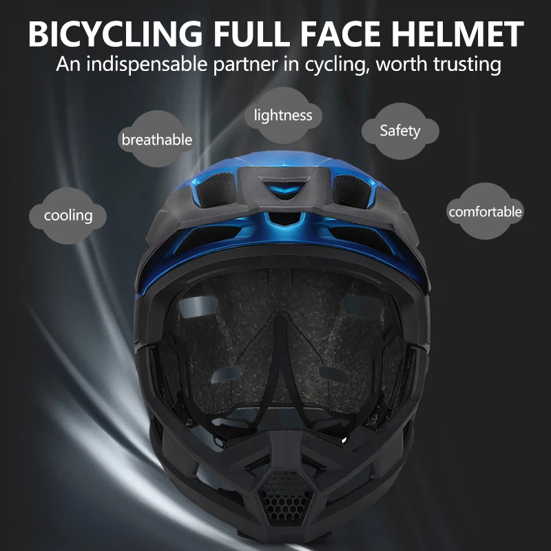 Eastinear's New Adult Bicycle Mountain Bike Helmet Full Face Detachable One-piece Motorcycle Riding Safety Helmet Head Protectio 4