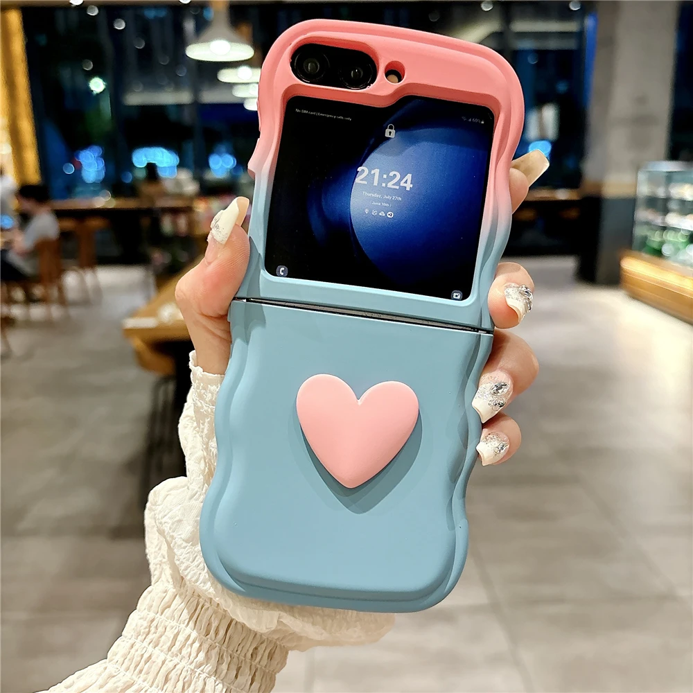 Charming 3D Heart Gradient Phone Case - Shockproof Silicone Protection Cover