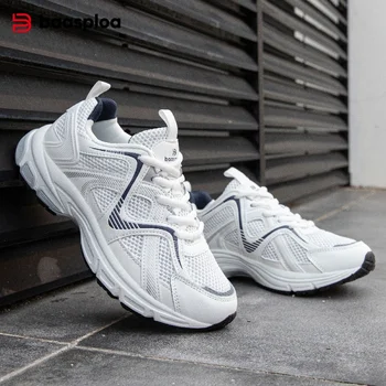 Baasploa Women Running Shoes Lightweight Breathable Sport Shoes Female Lace-Up Comfort Walking Casual Sneakers Rubber Non-Slip