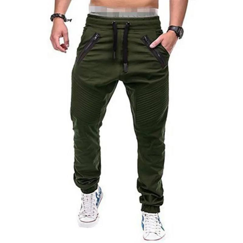 KPOP Fashion Style Harajuku Slim Fit Trousers Loose All Match Cotton Solid Casual Pants Pockets Elasticity Sport Baggy Pants