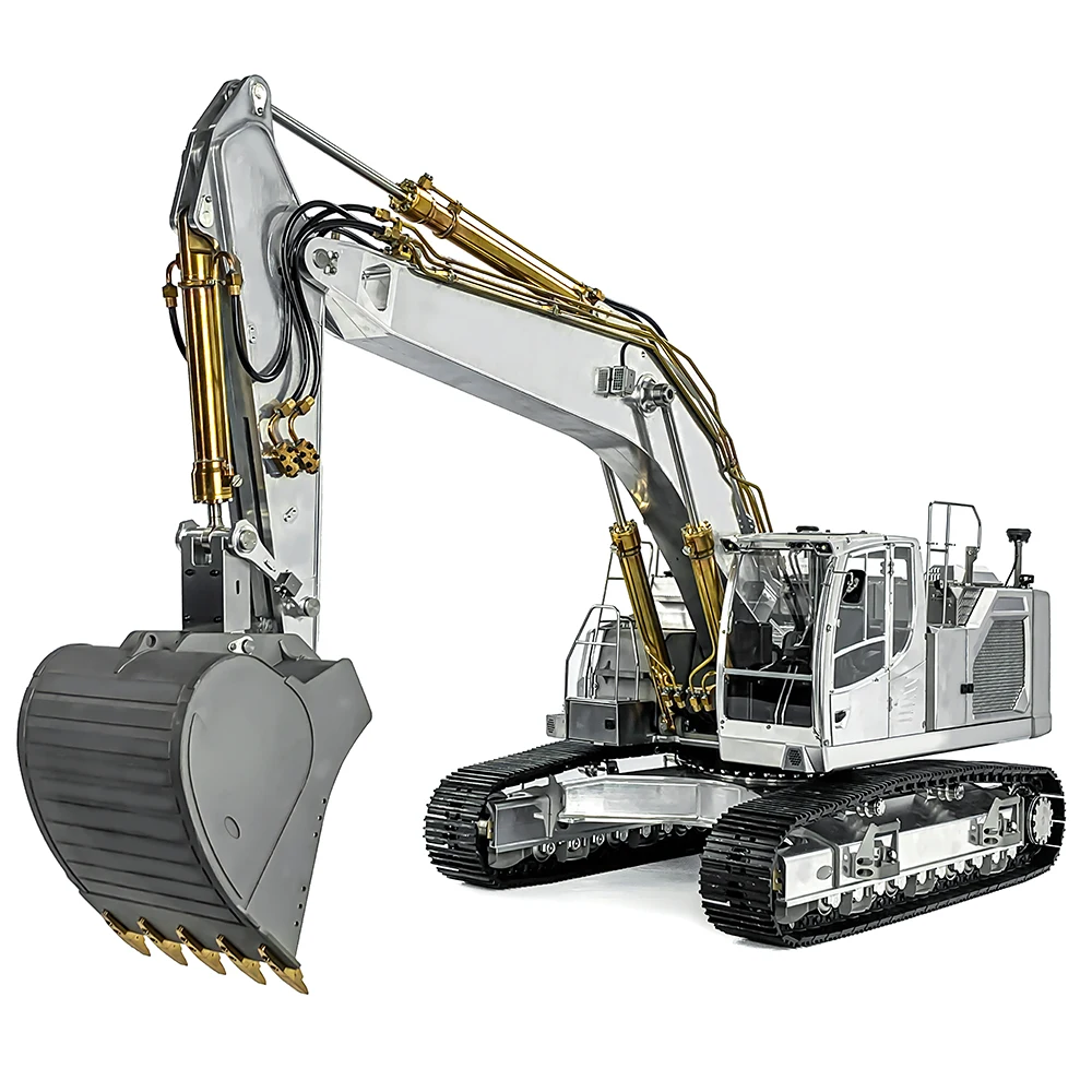 In Stock LESU 945 1/14 Metal RC Hydraulic Excavator Remote Controlled Digger Black Tracks Model Kits New Model Light Toys 6