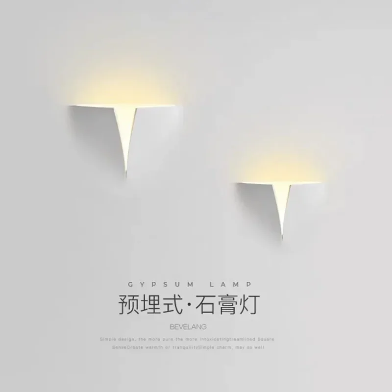 Description Picture 2 of itemNew Fashion Embedded Gypsum Wall Lamp Creative Living Room Hotel Hallway Aisle LED Wall Lights Indoor Art Decor Sconce Lighting