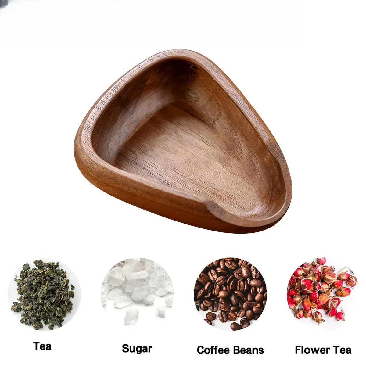 Leeseph Wooden Coffee Bean Dosing Cup Set with Lig...