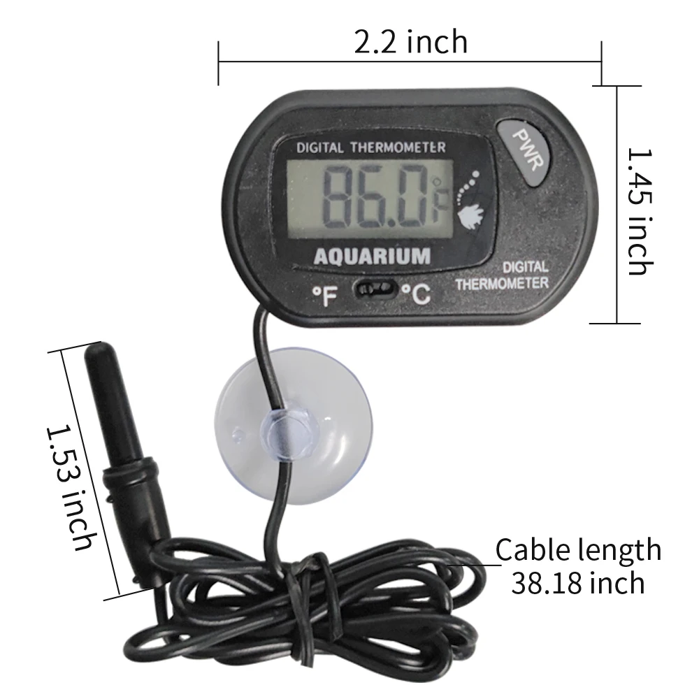 Digital LCD Aquarium Thermometer Waterproof Fish Tank Sensor with Probe  Temperature Sensor Measuring Tool - AliExpress