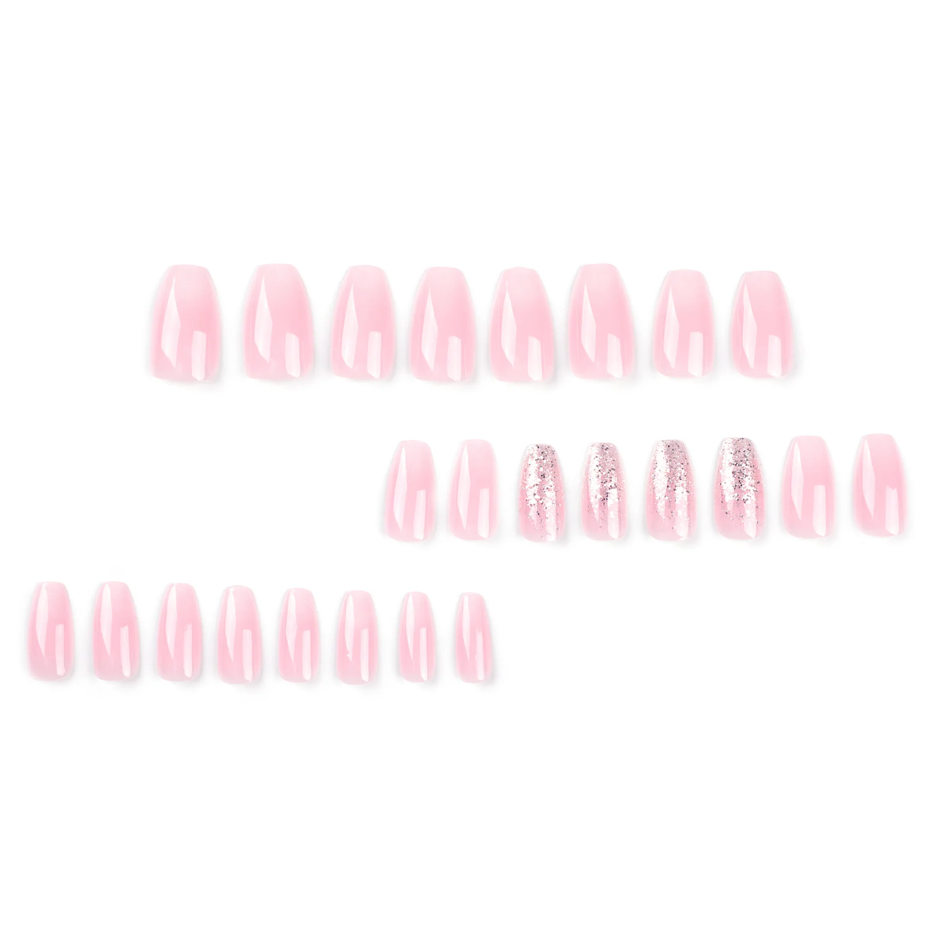 Sanfte Nude Press-on Nägel Lang Eckig Mit Klebepads Und Feile_voghion.com