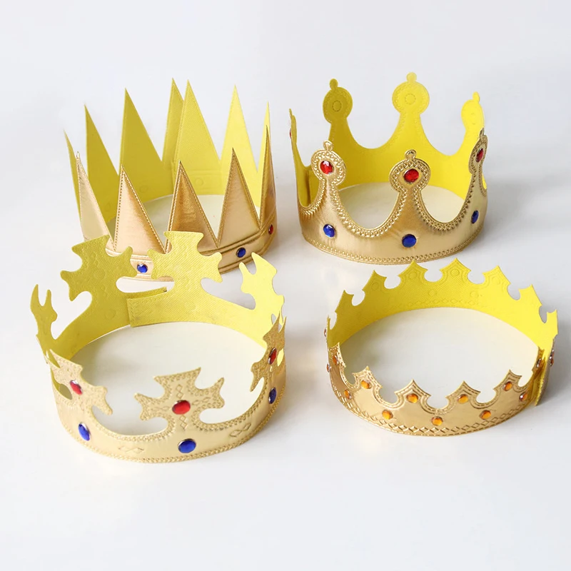 Party Tiara Royal Queen Prince King Princess Crown Hats Birthday Decor Toys For Boys Adults Children Girls Halloween Decoration princess tiara girls crown headband little crowns ocean mermaid hair accessory accessories decoration metal party