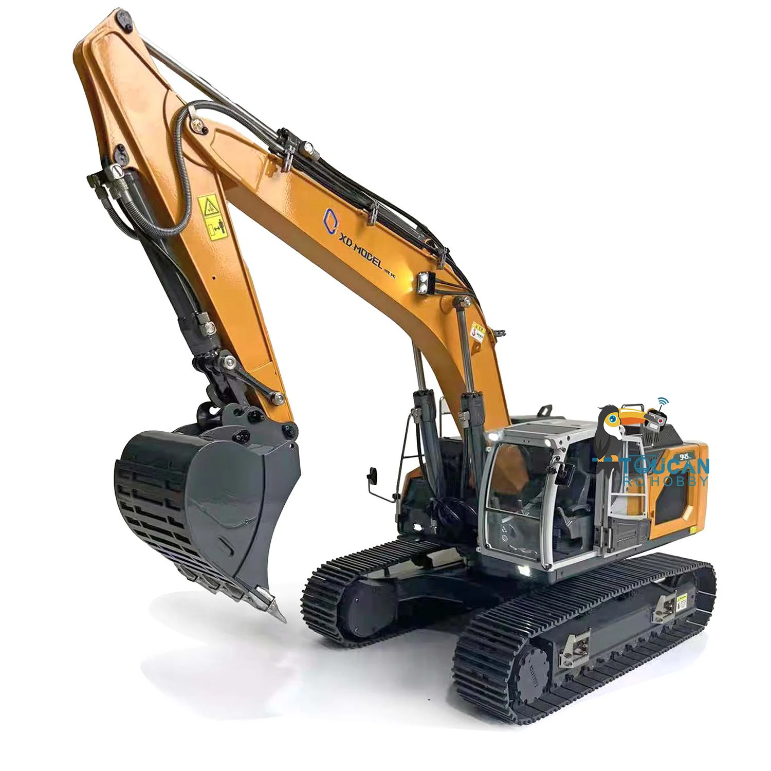 New Hydraulic RC Excavator 1/14 Radio Control Truck Painted Yellow Car Truck For 945 Toucan Earth Digger Model Boy Toy TH20590 2