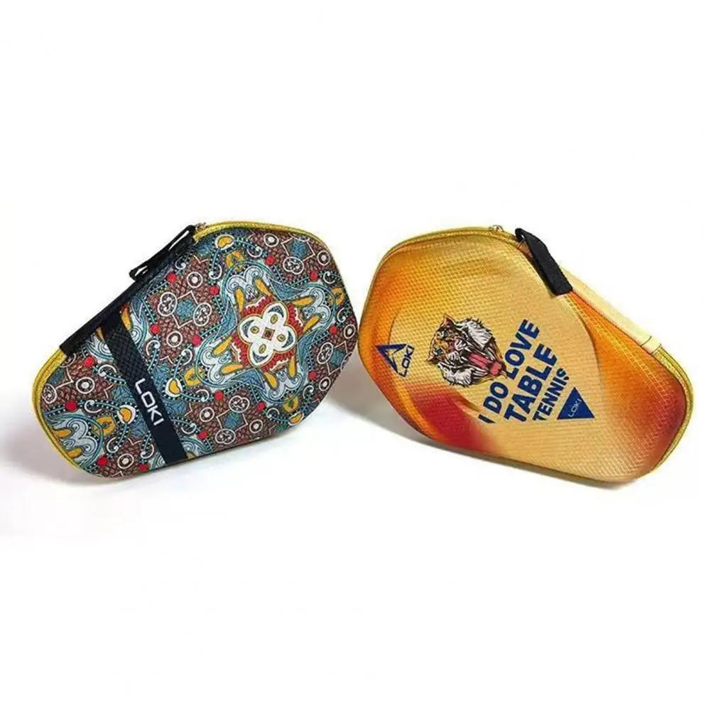 

Universal Anti-drop Table Tennis Racket Pouch Smooth Zipper Chinese Style Tiger Pattern Table Tennis Racket Cover Storage