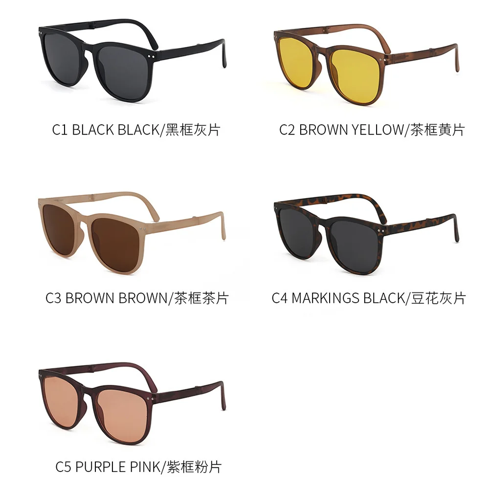 2023 Folding Sunglasses Women UV400 Anti Ultraviolet Oval Frame Eyewear Солнцезащитные очки_voghion.com