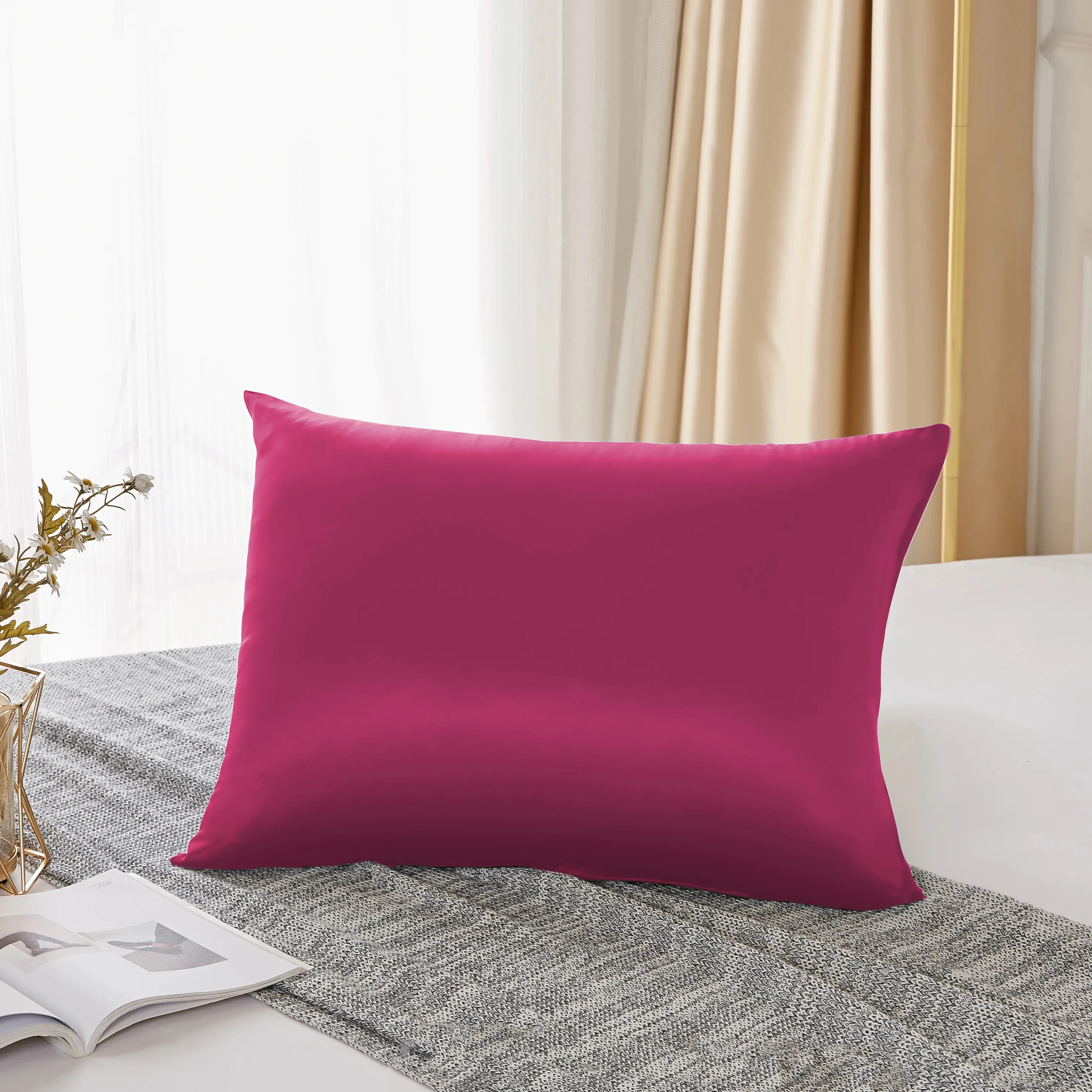 25 Momme 100% Natural Mulberry Silk Pillowcase,Both Sided Pure Silk Pillow Cover Gifts for Women,Pure Silk Pillowcsae For Hair 4