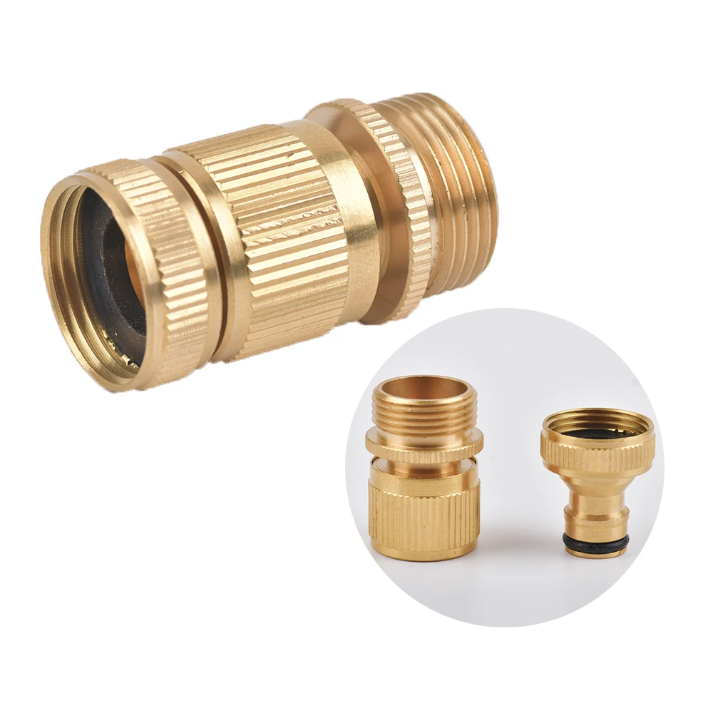 Brass Garden Watering Adapter Drip Irrigation Copper Hose Quick Connector 1 Pcs