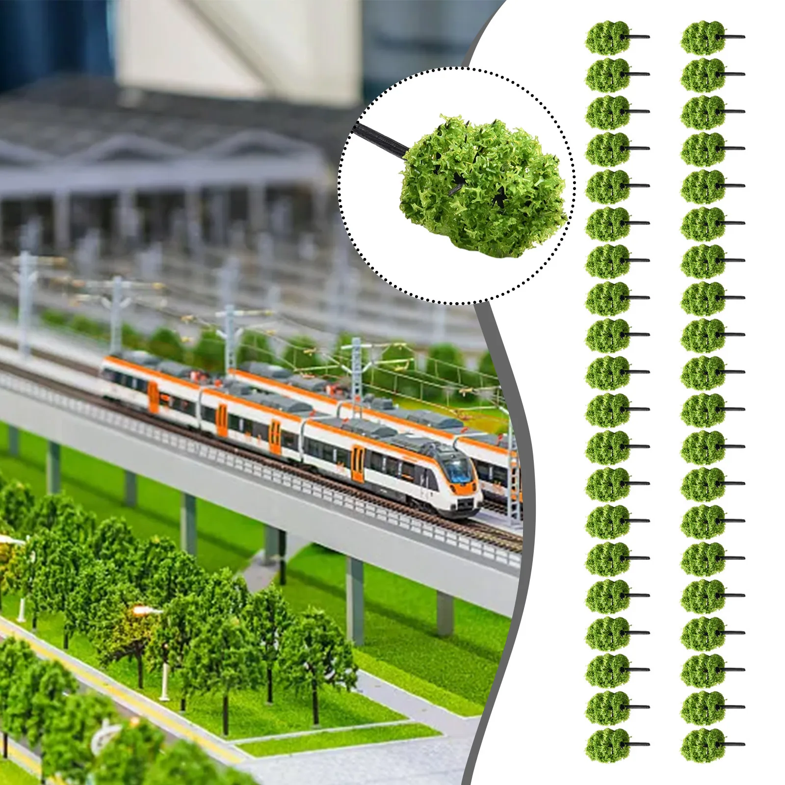 

Accessories Landscape Scenery Model tree 1:100 Plastic Artificial Decoration 40Pcs Train Railroad Diorama Park Useful