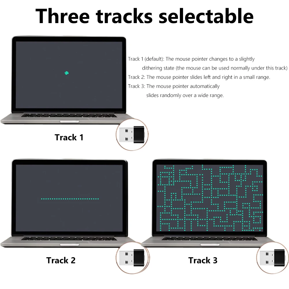 Mini Automatic Mouse Jiggler Mover ON/Off Button USB Automatic Move Cursor Undetectable Plug and Play Keeps Awake for Computer