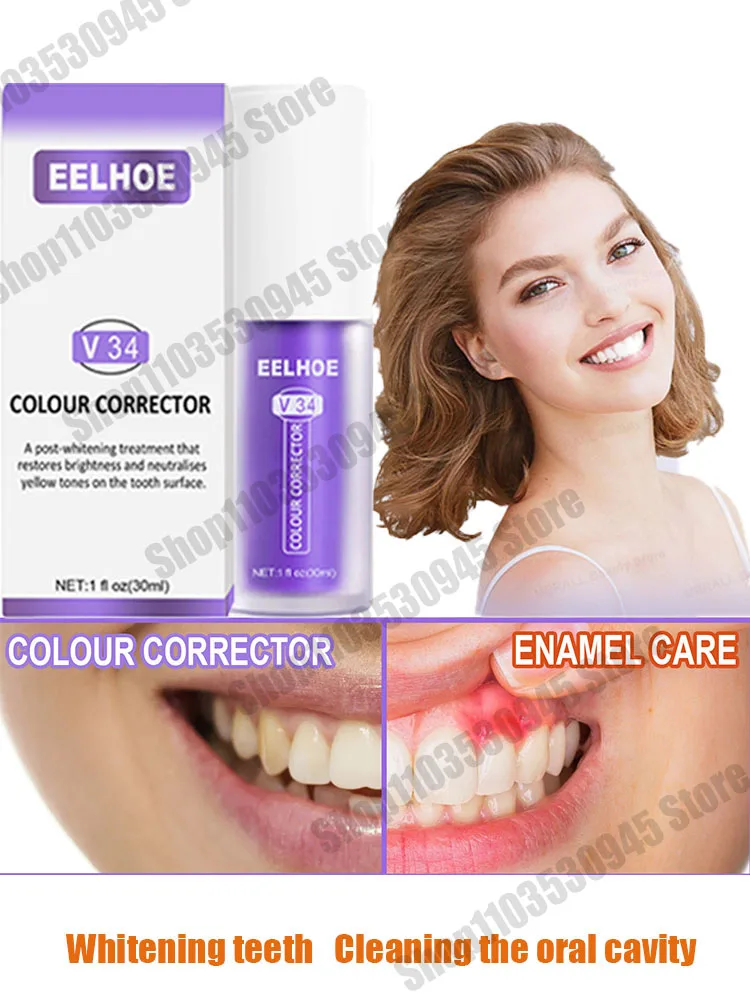 

Purple Toothpaste Repairing Cleaning Oral Cavity Brightening Whitening Teeth Fresh Breath Color Corrector Whiten Tooth Care