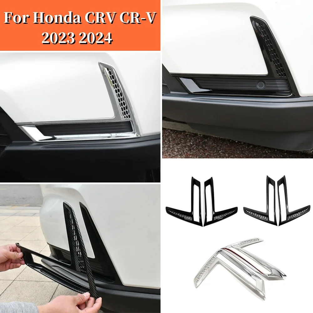 

For Honda CRV CR-V 2023 2024 ABS Chrome Front Foglights Cover Trim Head Fog Light Lamp Eyebrow Strips Car Sticker Accessories