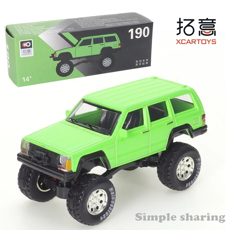 

XCARTOYS Jeep1/59 Alloy Diecast Car Model Cherokee Jeep SUV Green Friends Gifts Collect Ornaments Kids Xmas Gift Toys for Boys