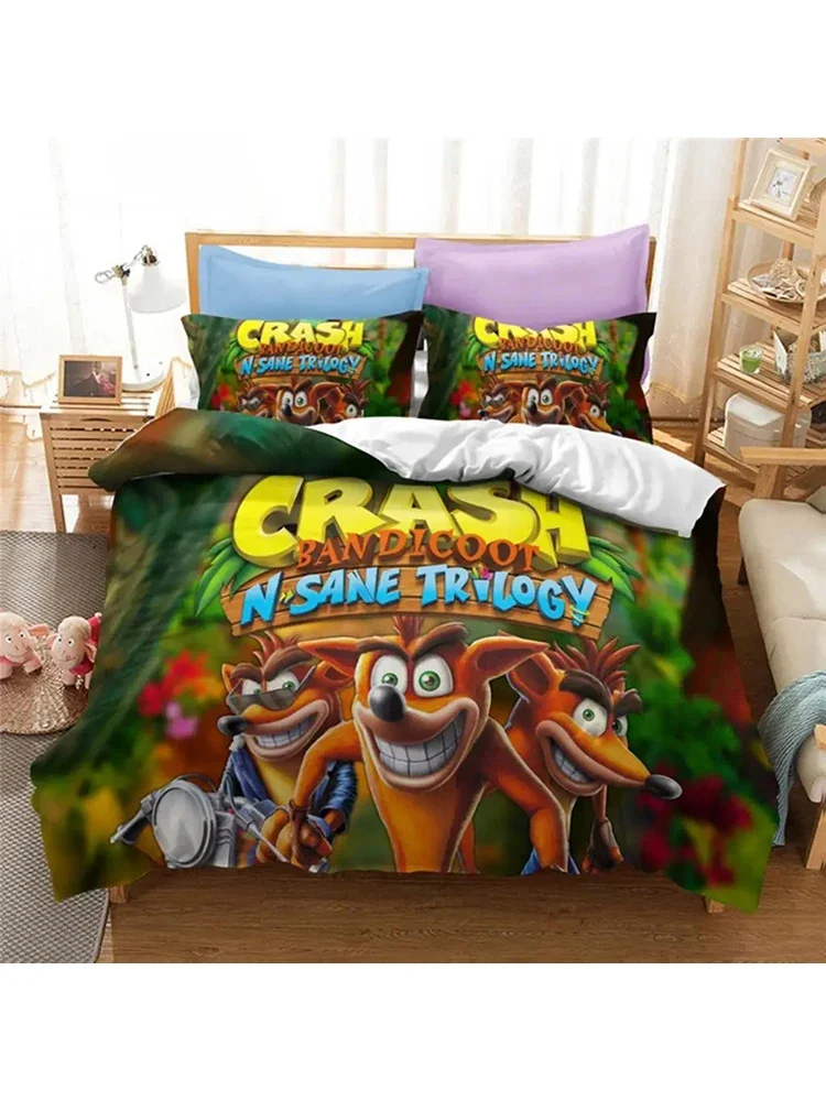 Game Crash Bandicoot Bedding Set Boys Girls Twin Queen Size Duvet Cover Pillowcase Bed Kids Adult Fashion Home Textileextile 5