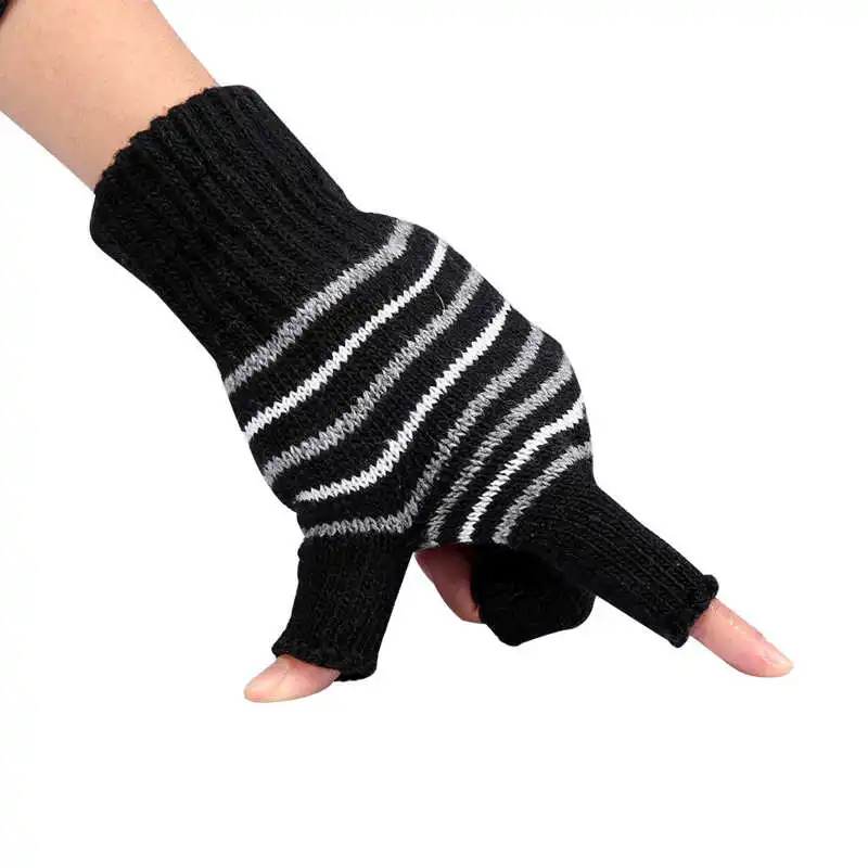 1 Pair 5V USB Winter Warm Heating Gloves Men Women Heated Half Finger Mittens Keep Warm 3