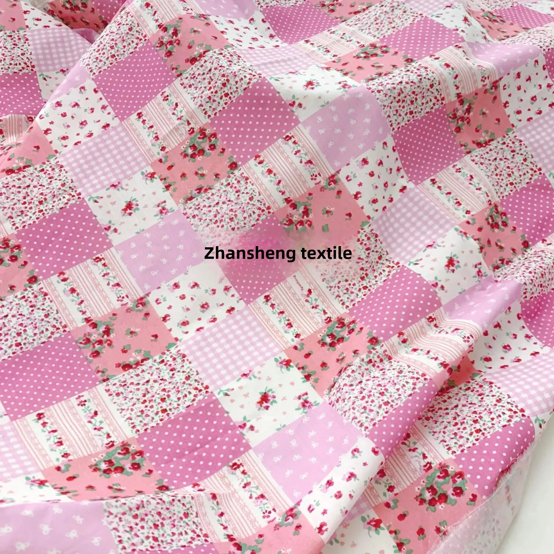 Colorful Pure Cotton Fabric Sugar Bean Grid Pattern Clothing Fabric for Bedding Skirts Children's Dresses Women's Dresses