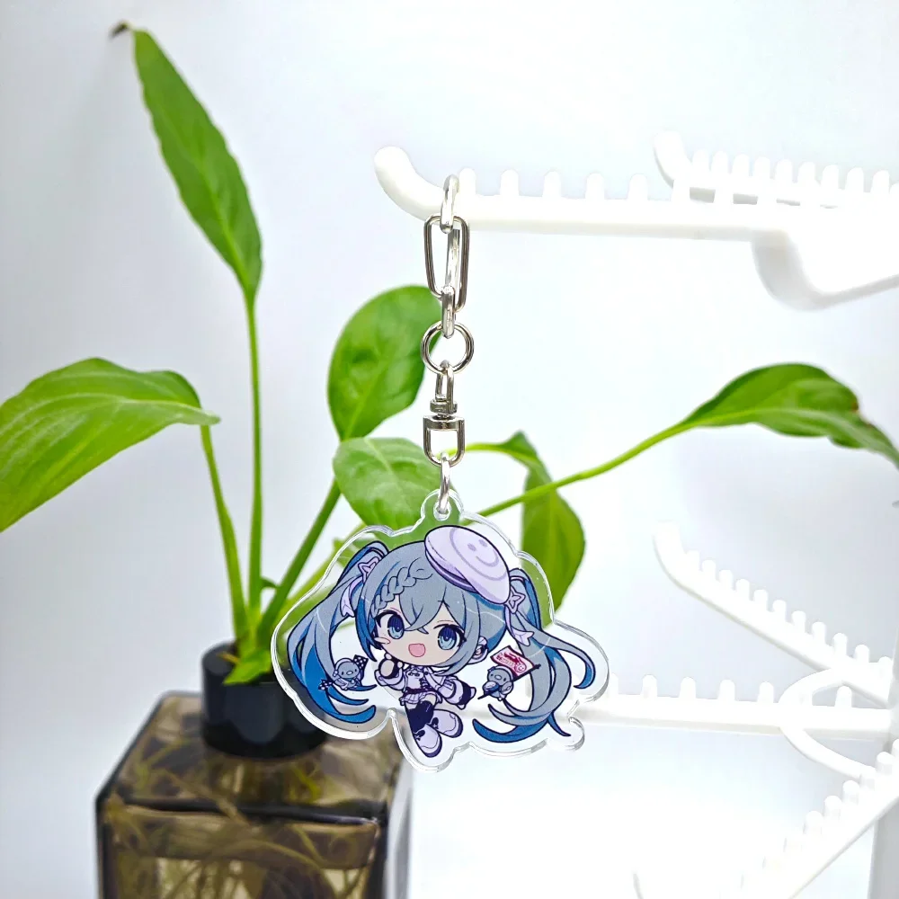 Cartoon Anime Lilo and Stitch Pendant Keychains Holder Car Key Chain Key Ring Mobile Phone Bag Hanging Hatsune Miku