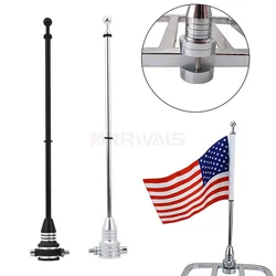 Motorcycle Flag Pole Mount Luggage Rack Flag Shelf With Base Adjustable For Harley Sportster XL883 Touring FLHT Road King Glide