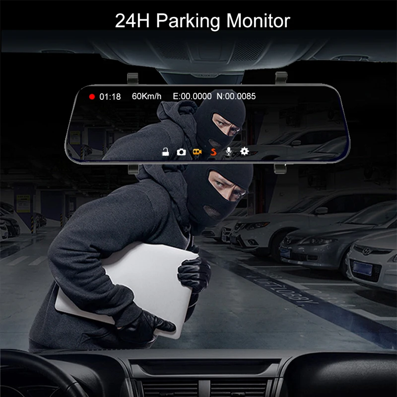 10' 4G ADAS Android Car DVR GPS Navigation Dual Lens Dash Cam 1080P Mirror Rear Camera Video Recorder Registrator 24H Monitor