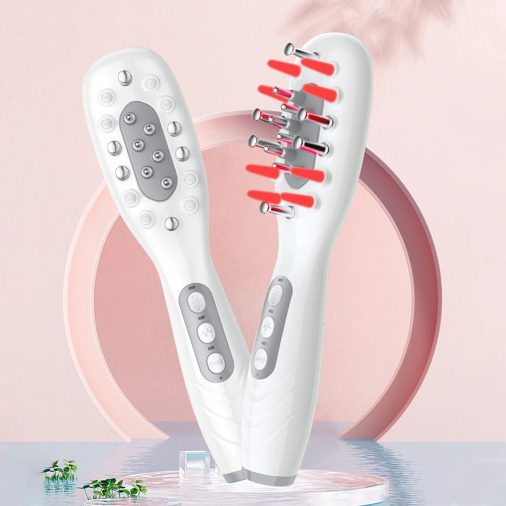 Electric Scalp Massage Comb with Red Blue LED Light Therapy