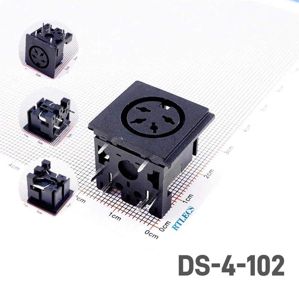Female Din Connector Receptacle 2 3 4 5 6 7 8 9 13 Pin Circular Connector Right Angle PCB Solder Sockets Tin 5/20 Pcs For Electrical Cable PCB Connector