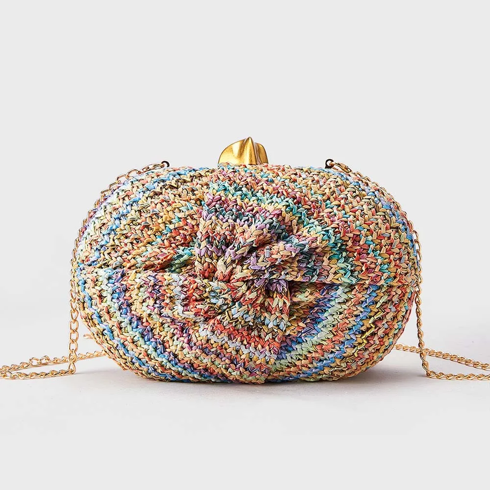 Casual Straw Women's Bag Clutch Woven Handbags Top Quality Luxury Bags Party Women's Shoulder Bags Purses Fashion Pouch