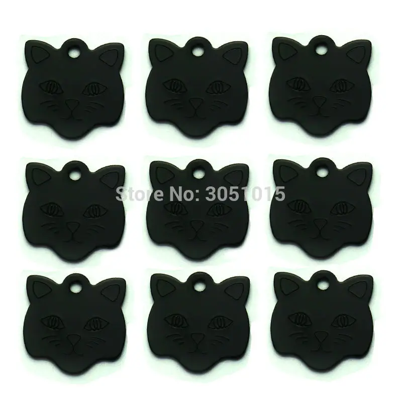 Pet ID Tags Dog Collar Tags Pet ID Medal Pendant 20Pcs Engraved Dog Aluminum ID Tag Personalized Cat Face Shape Print Pet Name Plate Puppy Lable Phone No.