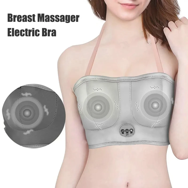 Electric Breast Massager Bra Vibration Chest Massager Breast Enhancement Instrument Heating Stimulator Machine