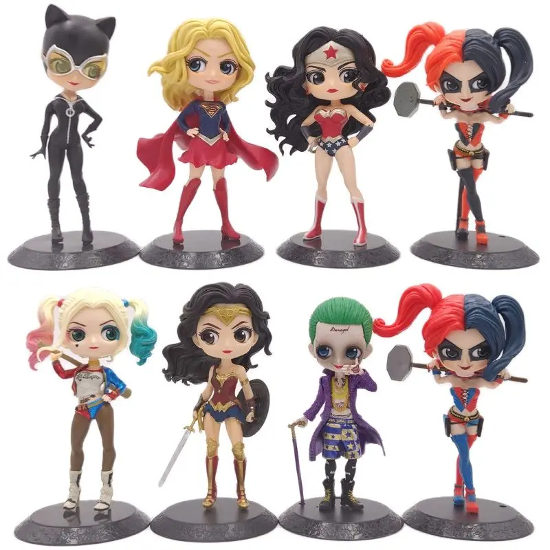 Q Posket Iron Man Captain America Harley Quinns Spotify Premium Superwoman 6 Pollici Anime Pvc Action Figure Model Toys Gift