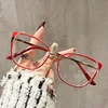 Brand Designer Retro Lady Cat Eye Myopia Glasses Women Fashion Metal Frame Anti Blue Light Computer Eyewear Graduation Glasses 3