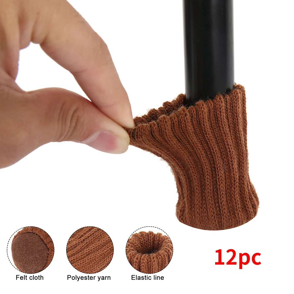24PCS Table Legs Socks Knitted Chair Cover Furniture Legs Sock Chair Leg Floor Protector Cover Legs For Furniture Chair Leg Caps