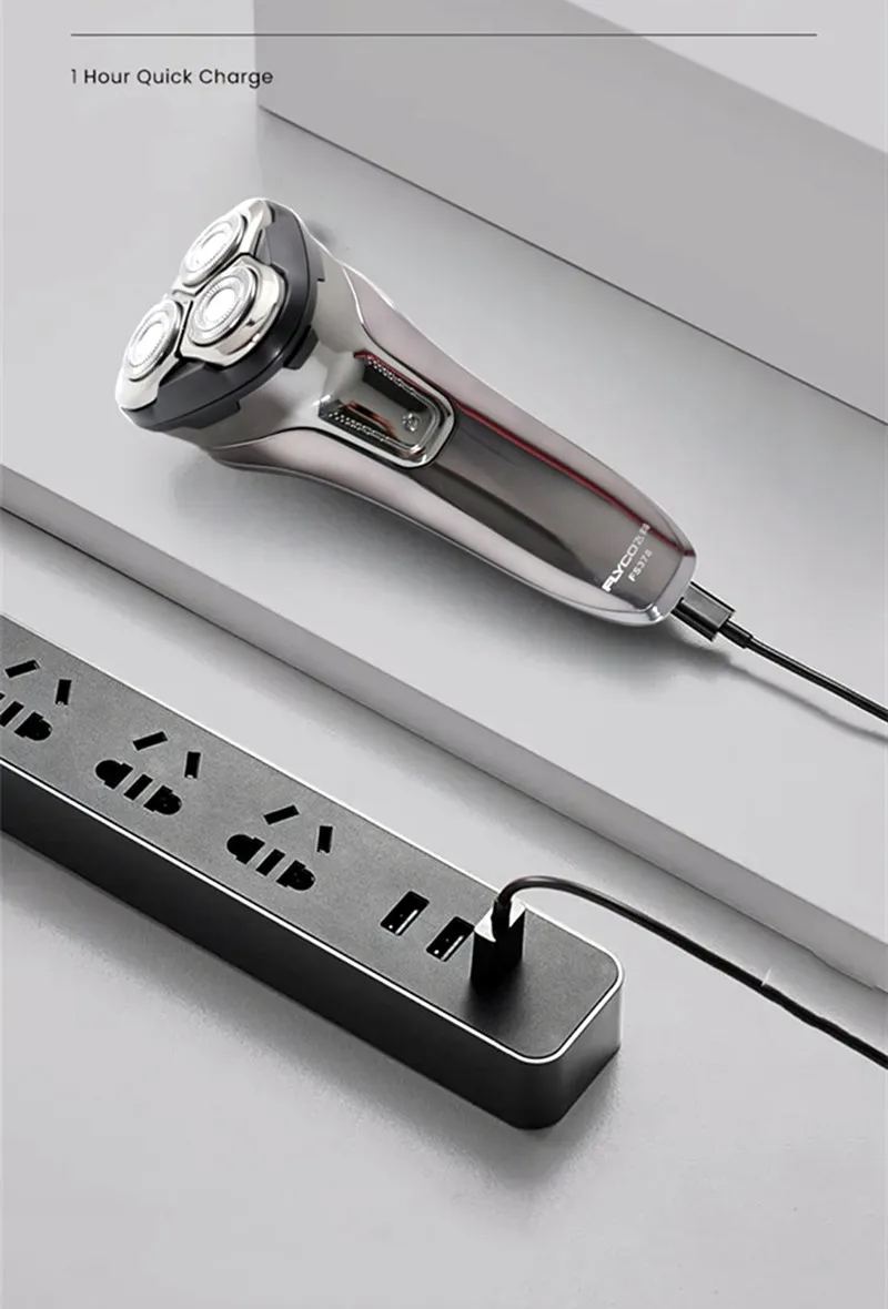 FLYCO High Quality Electric Shaver Waterproof Fast Charging Men's Shaver Electric Razor Beard Shaving Trimmer Machine FS379 2