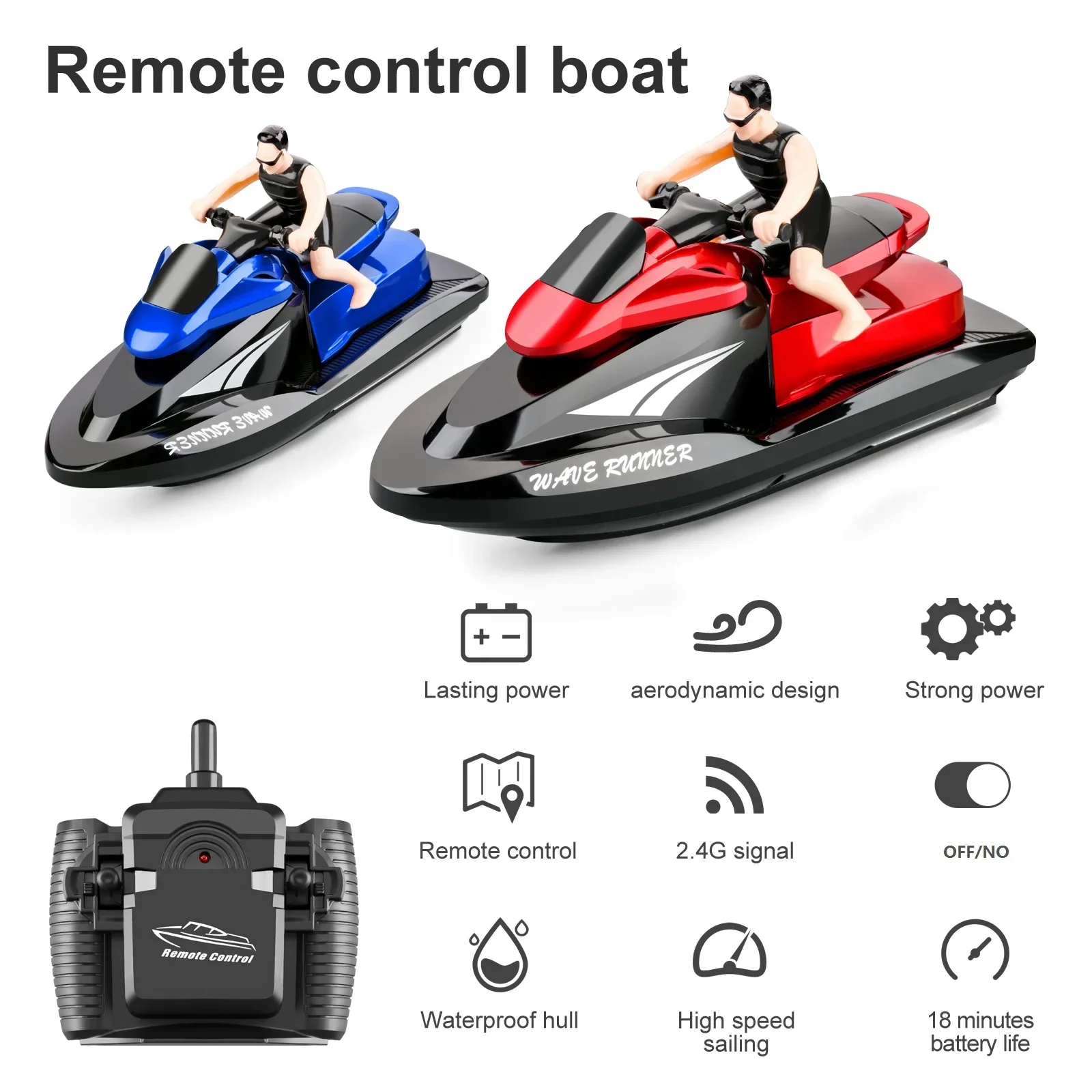 

RC Boat 809 2.4G Remote Control Motorboat Water Speedboat Yacht Airship RC Boat Waterproof Electric Children's Toy Boat