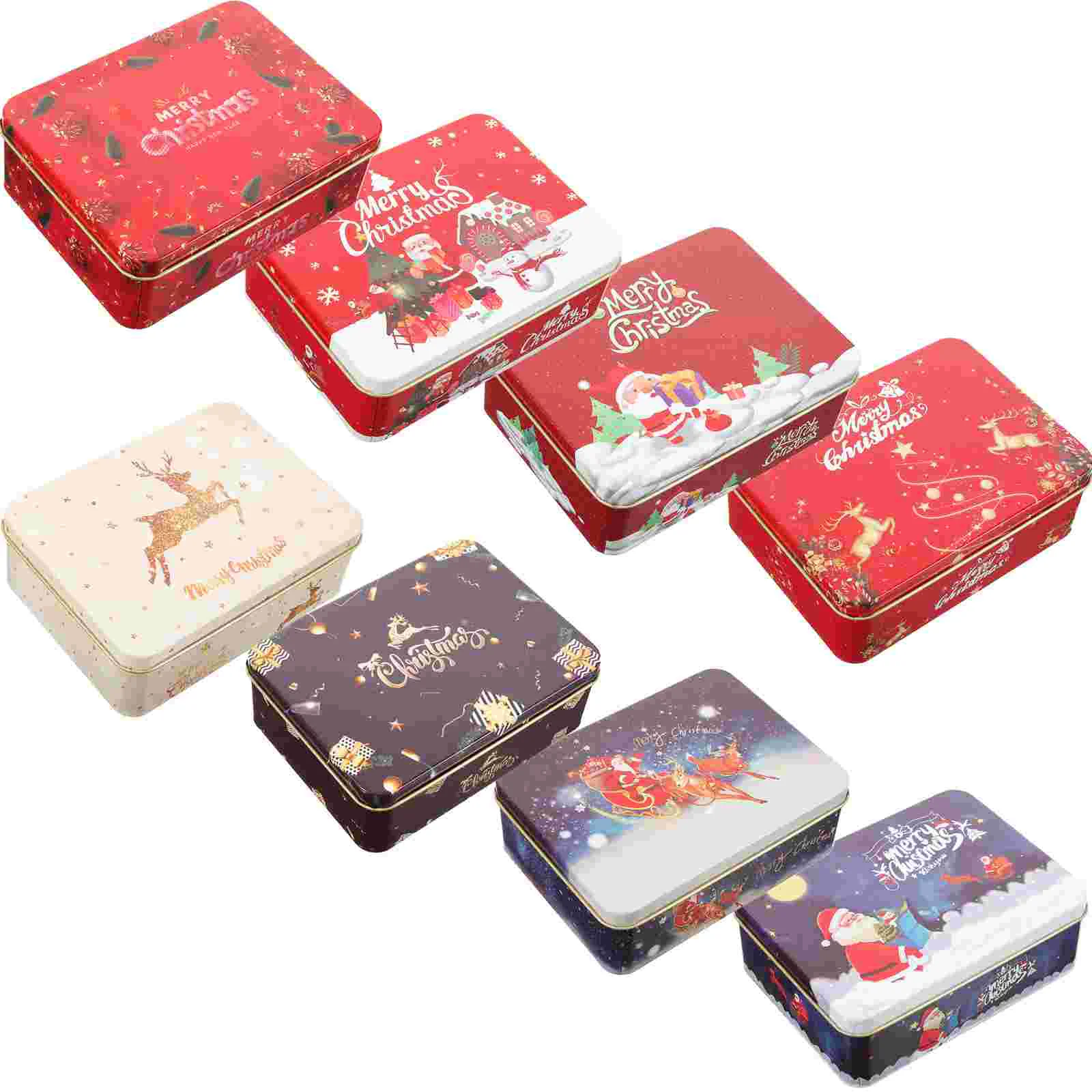 

Christmas Cookie Tins Lids Round Retro Candy Tinplate Tins Empty Gift Candy Box Cookie Containers Storing Biscuits