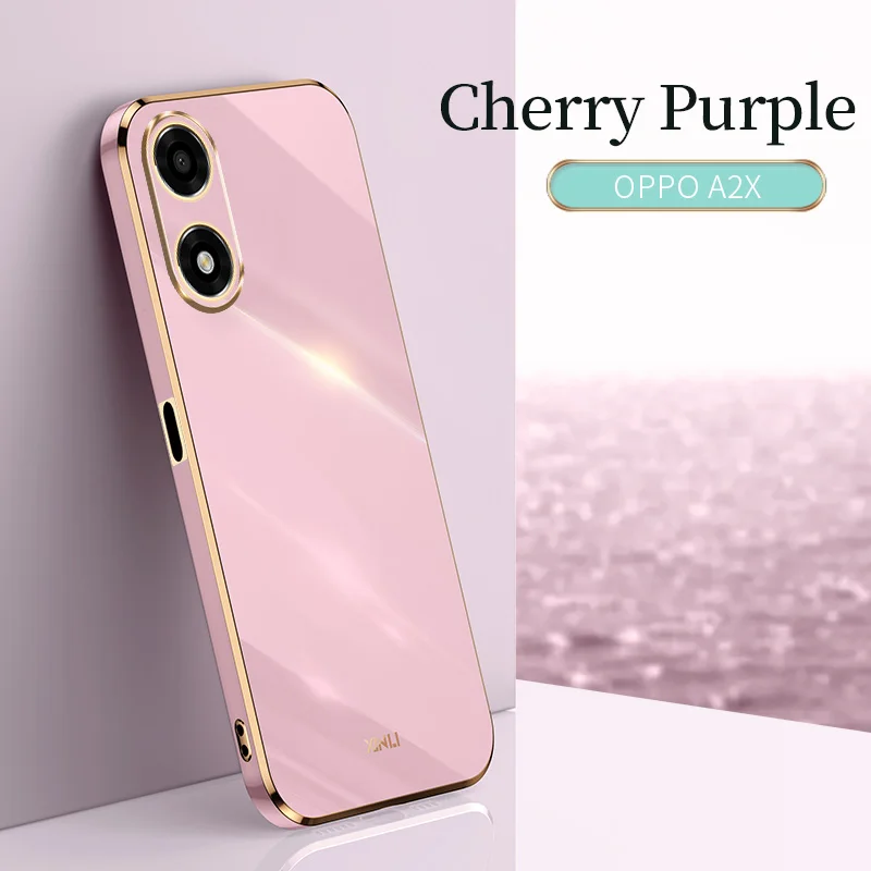 

for Oppo A2x A 2x Phone Case Luxury 6D Plating Shockproof Soft Silicone Cute Full Lens Ultra-thin Phone Cover OppoA2x PJU110