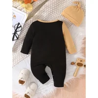 Gift Hat Set Baby Unisex Boy Girl Newborn Onesies Romper 0-18 Months Toddler Cute Letter Clothing Infant Long Sleeve Jumpsuit 2