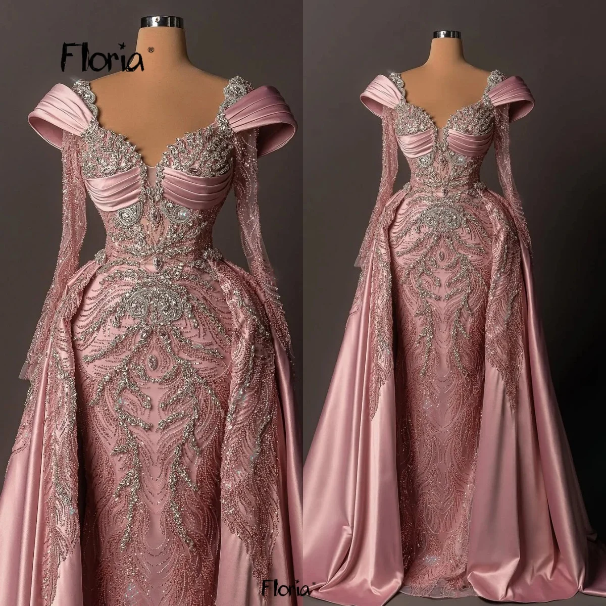 bean-pink-celebrity-dress-with-detachable-train-2026-satin-engagement